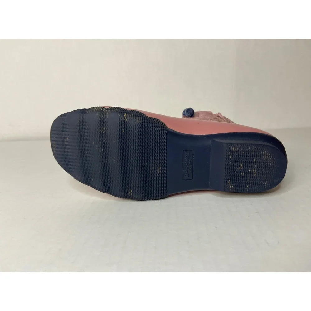 Sperry Saltwater Boots‎ Girls Pink Quilted Waterproof Lace Up Side Zip Size 5M